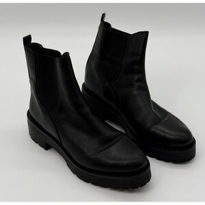 Sam Edelman Boots Women 10 Black Justina Lug Sole Chelsea Platform Grunge Gothic